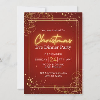 Carte d'invitation pour le dîner de Noël