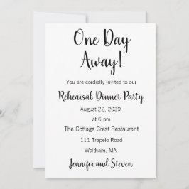 Carte d'invitation pour le dîner de répétition à u