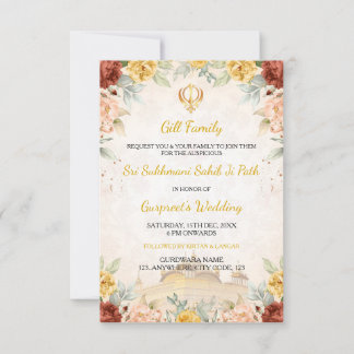 Carte d'invitation pour le Path Sukhmani Sahibji,