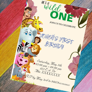 Carte d'invitation pour le premier anniversaire