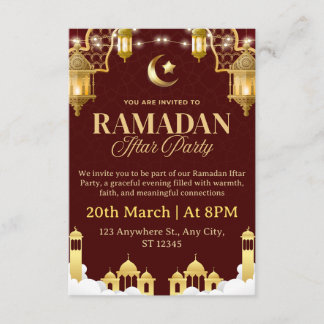 Carte d'invitation pour le Ramadan Iftar
