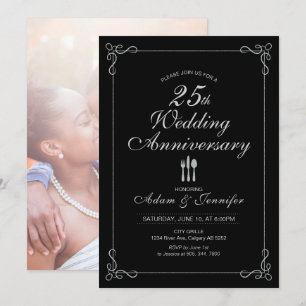 Carte d'invitation pour les 25 ans de mariage en a