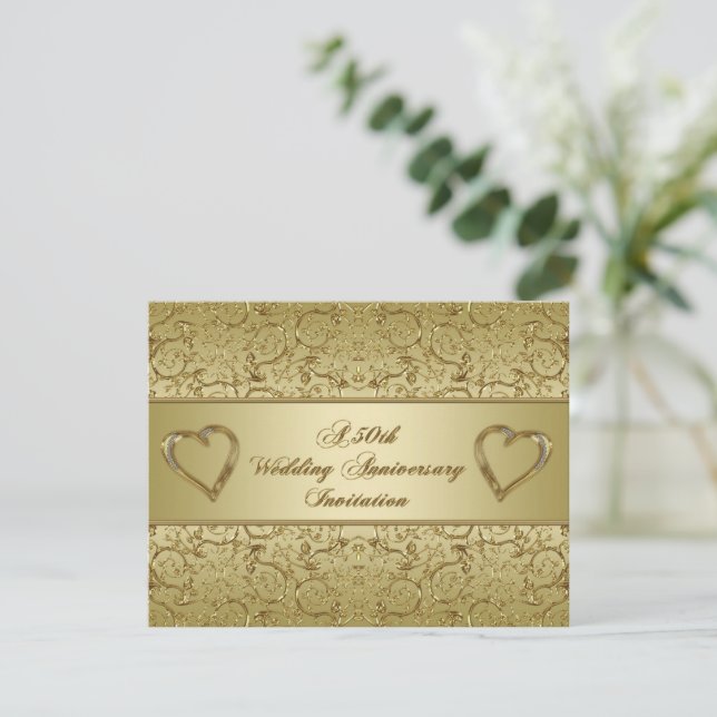 Carte d'invitation pour les 50 ans de mariage (Debout devant)