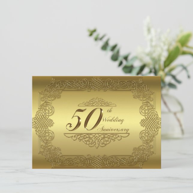 Carte d'invitation pour les 50 ans de mariage (Debout devant)