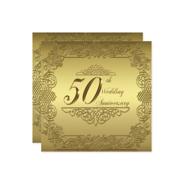 Carte d'invitation pour les 50 ans de mariage (Devant/Arrière en situation)