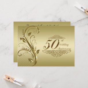 Carte d'invitation pour les 50 ans de mariage d'or