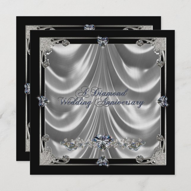 Carte d'invitation pour les 60 ans de mariage (Devant / Derrière)