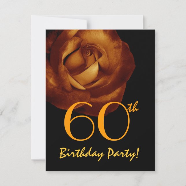 Carte d'invitation pour les 60 ans Or Rose W428 (Devant)