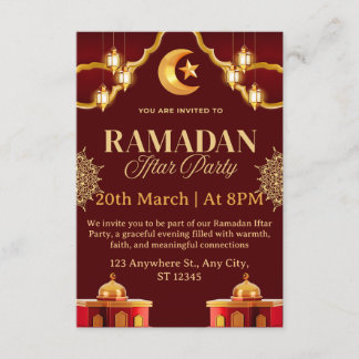 Carte d'invitation pour l'Iftar de Ramadan