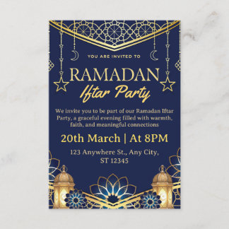 Carte d'invitation pour l'Iftar de Ramadan