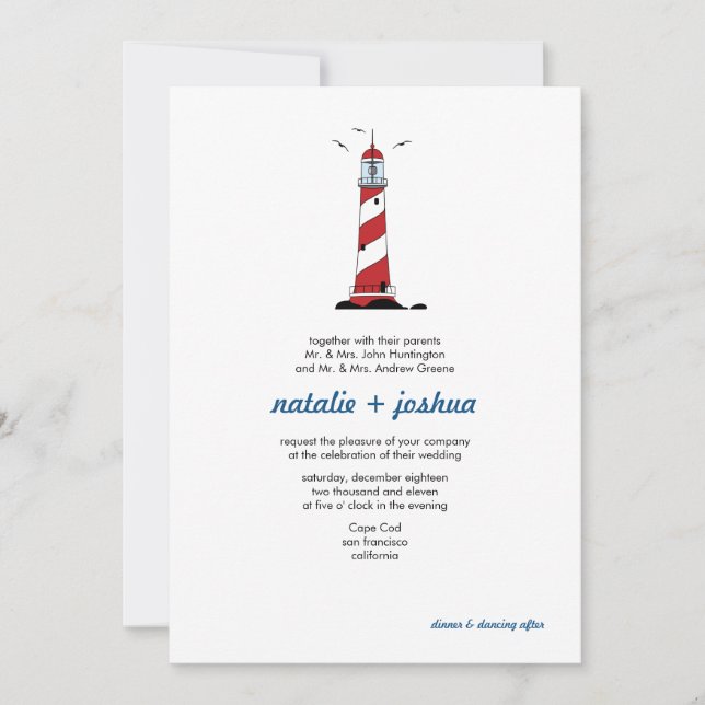 Carte d'invitation pour mariage de destination de  (Devant)