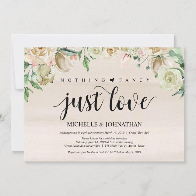 Carte d'invitation pour réception de mariage print (Devant)