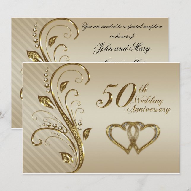 Carte d'invitation pour un anniversaire de mariage (Devant / Derrière)