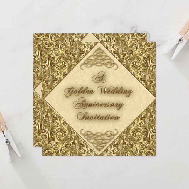Carte d'invitation pour un anniversaire de mariage (Devant/Arrière en situation)
