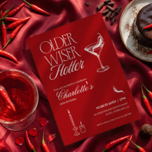 Carte d'invitation pour un anniversaire rouge plus