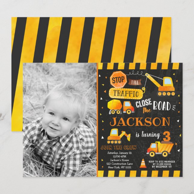 Carte d'invitation pour une fête d'anniversaire de (Devant / Derrière)