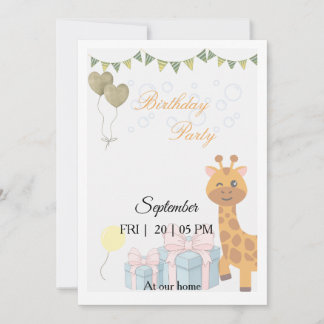 Carte d'invitation pour une fête d'anniversaire su