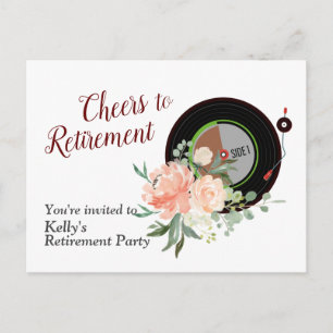 Carte d'invitation pour une fête de retraite music
