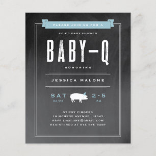 Carte d'invitation pour une fête prénatale BBQ Béb