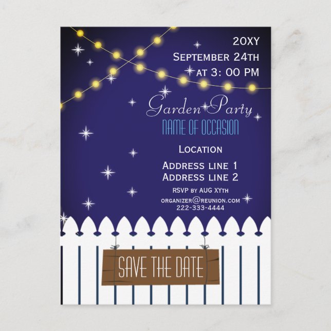 Carte d'invitation pour une garden-party (Devant)