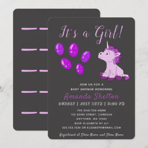 Carte d'invitation pour une petite fille rose Unic