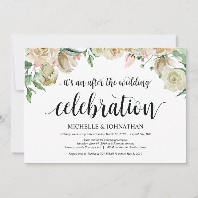Carte d'invitation pour une réception de mariage p (Devant)