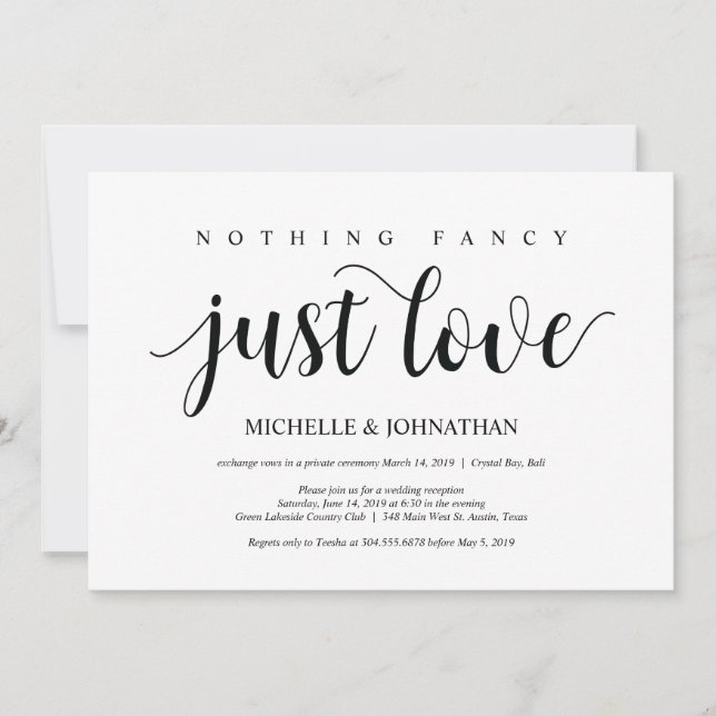 Carte d'invitation pour une réception de mariage r (Devant)