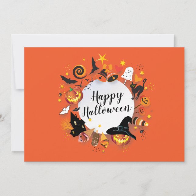 Carte d'invitation pour une soirée Halloween (Devant)
