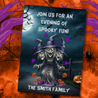 Carte d'invitation pour une soirée Halloween amusa