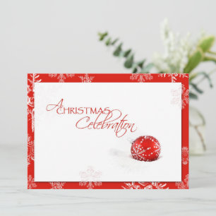 Carte d'invitation Red White Christmas Celebration