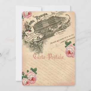 Carte d'invitation Rose Française