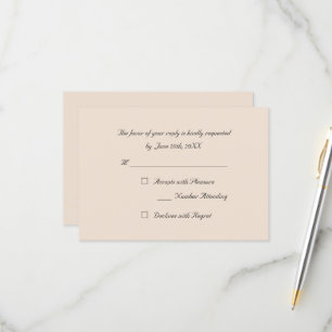 Carte d'invitation RSVP élégante et rustique pour
