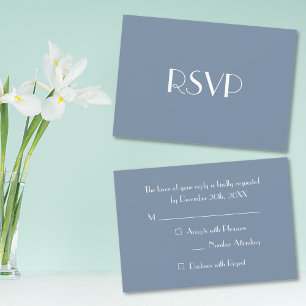 Carte d'invitation RSVP élégante moderne bleue pou
