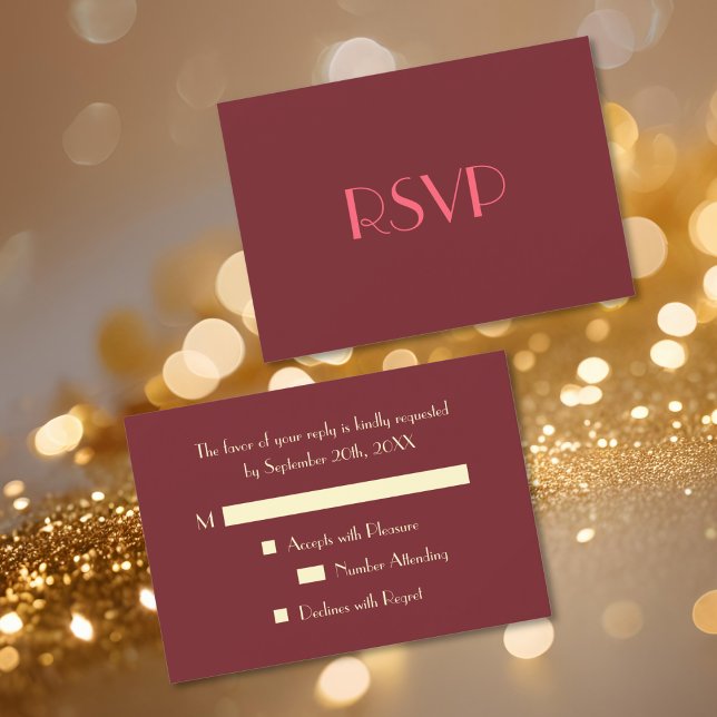 Carte d'invitation RSVP élégante moderne personnal (Custom Modern Elegant Party RSVP Invitation Card)