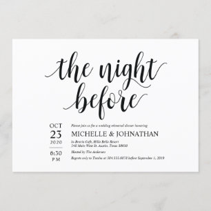 Carte d'invitation Rustic Mariage Rehearsal Diner