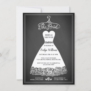 Carte d'invitation Rustique Chalkboard Bridal Douc