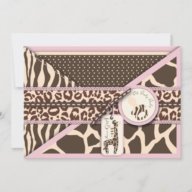 Carte d'invitation Safari Girl 2 (Devant)