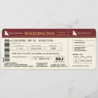 Carte d'invitation spéciale pour le 50e anniversai