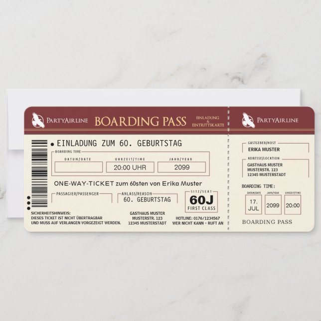 carte d'invitation spéciale pour les 60 ans (Devant)