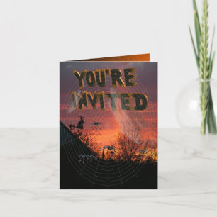 Carte d'invitation Spider Web Party