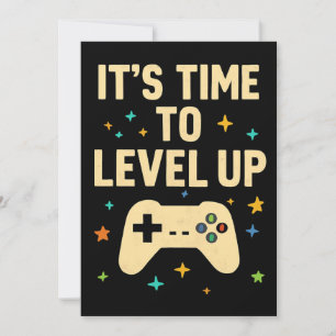 Carte d'invitation sur le thème des jeux vidéo rét