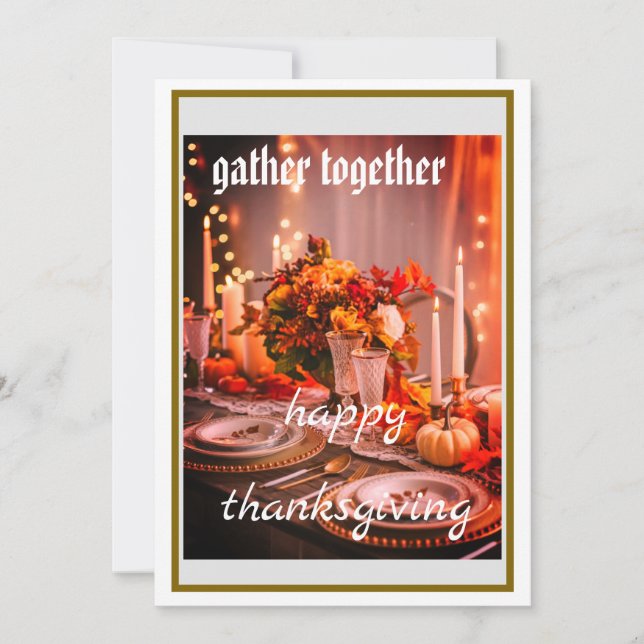 Carte d'invitation Thanksgiving personnalisable (Devant)