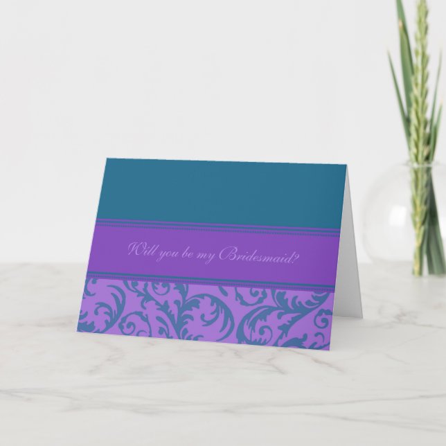 Carte d'invitation turquoise de Bridesmaid (Devant)