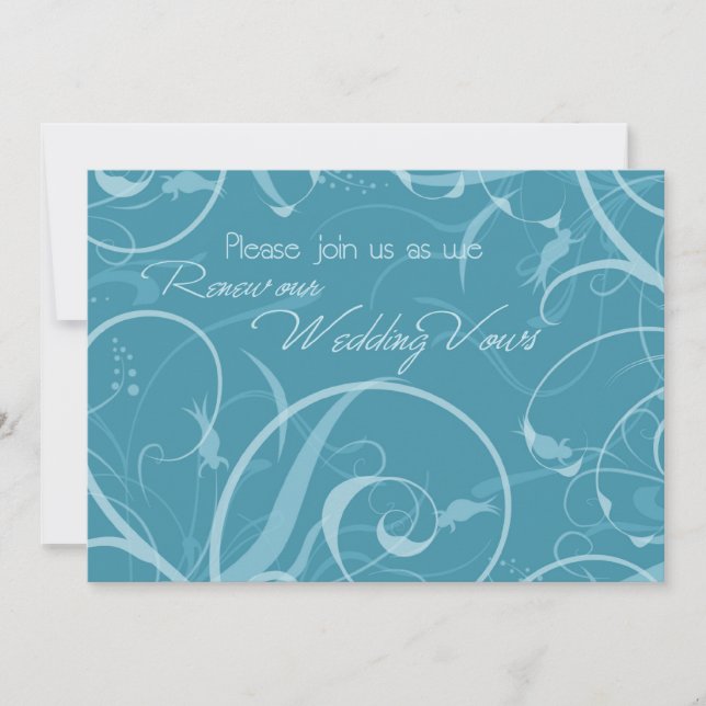 Carte d'invitation Turquoise Vow Renewal (Devant)