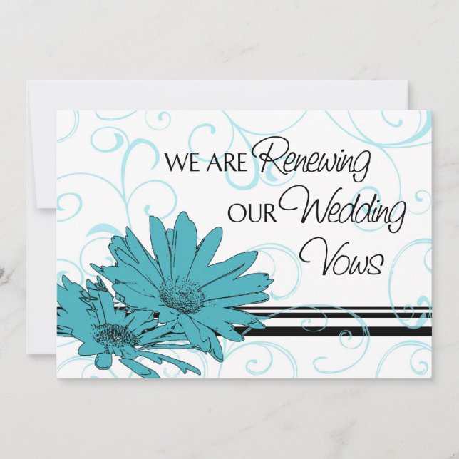 Carte d'invitation Turquoise Vow Renewal (Devant)