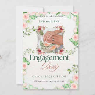 carte d'invitation verte, blanche Taille : 5" x 7"