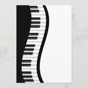 Carte d'invitation Wavy Piano Keyboard