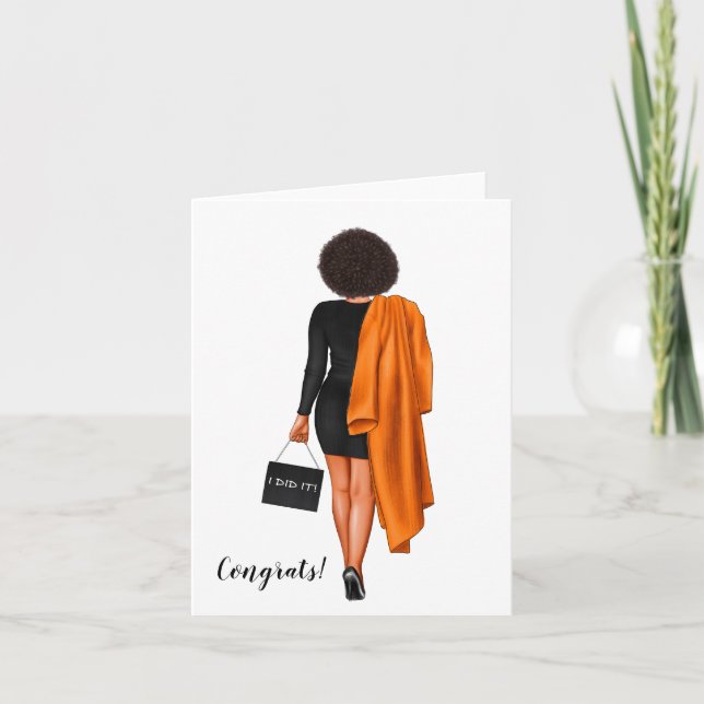 Carte Diplôme Africain-Américain Chic Personnalisé (Devant)