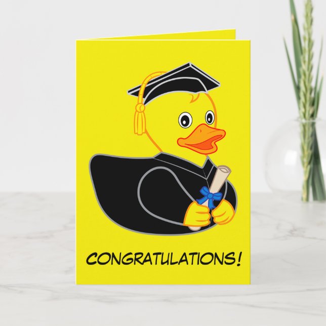 Carte Diplôme avec Ducky Cartoon en caoutchouc (Devant)