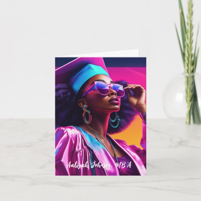 Carte Diplôme Chic Africain-Américain De Femme customisé (Devant)